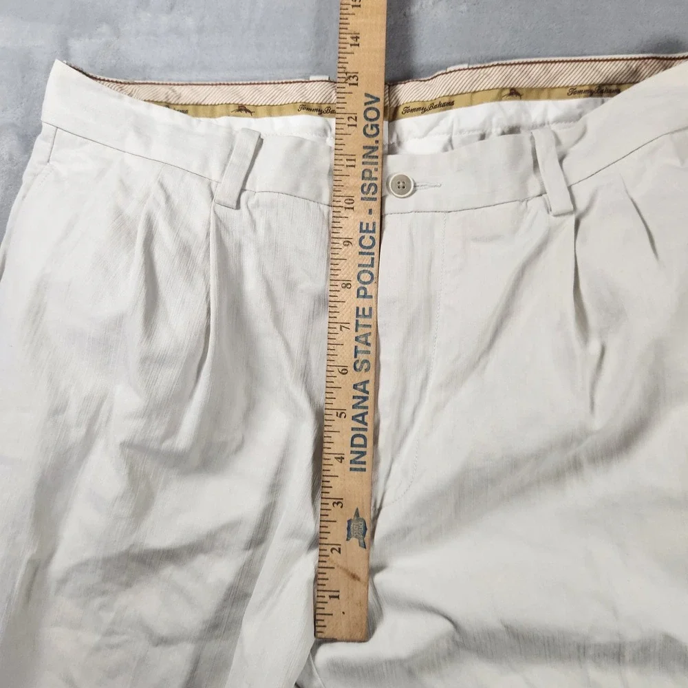 Tommy‎ Bahama Silk/Bamboo Pleated Front Chino Style Pants. Ivory, 35X32. EUC!!